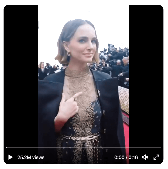 Natalie Portman Dior gown cape Oscars 2020 embroidered female directors' names