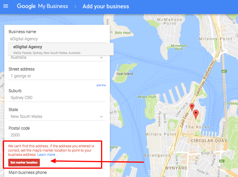 Set marker location drag drop pin google my business map step 6