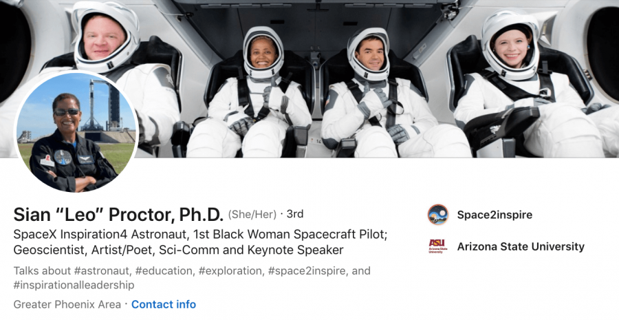 Sian Leo Proctor Linkedin profile cover image astronaut African American woman