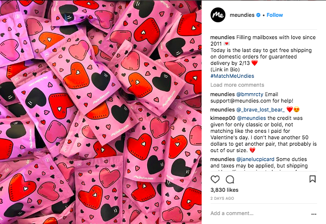 me undies last day free delivery instagram valentines day 2018