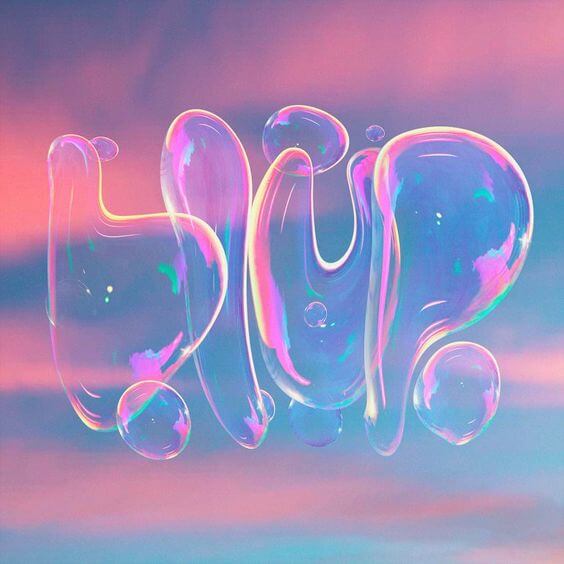 3d bubble font typography soup