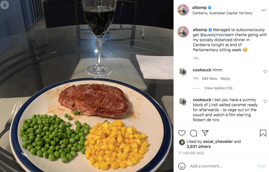 Anthony Albanese Australian politician depressing dinner Instagram