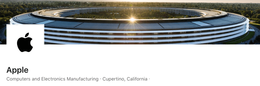 Apple company page cover image Linkedin