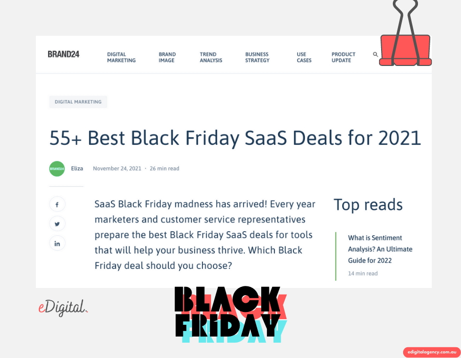 Black Friday marketing idea content example brand24
