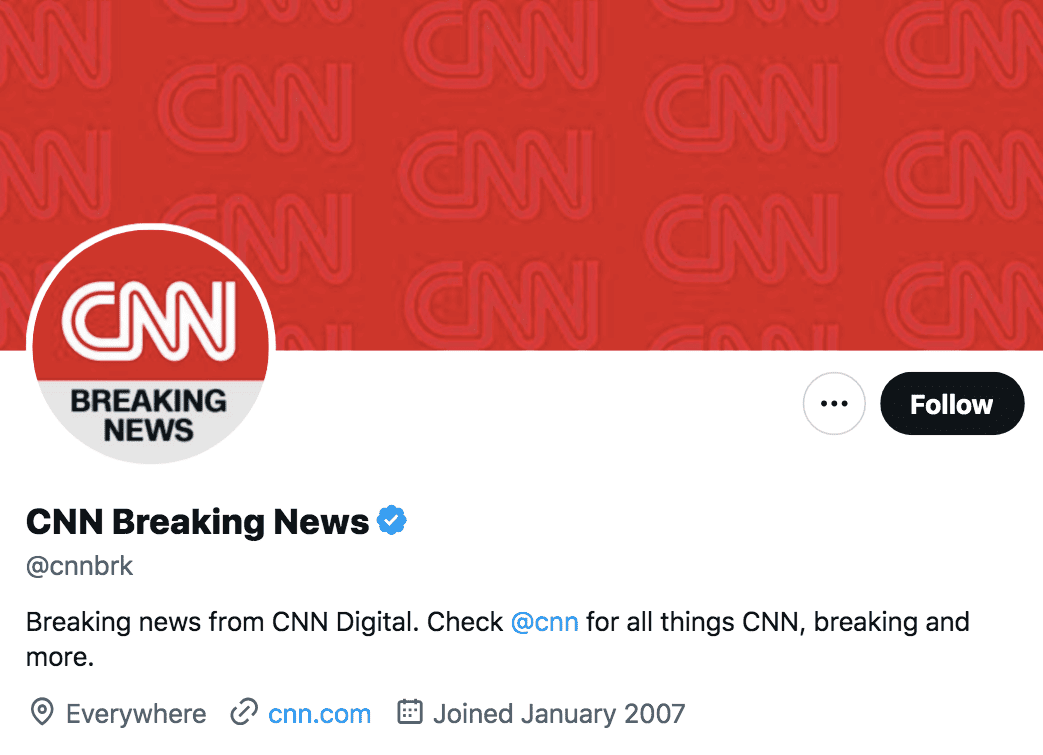CNN Breaking News a popular account on X