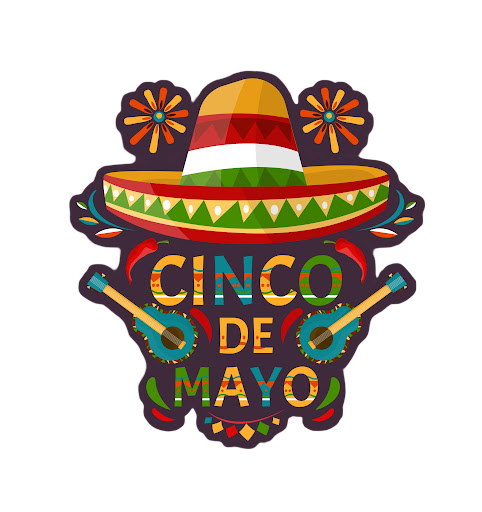 Cinco de Mayo logo mexican hat guitars