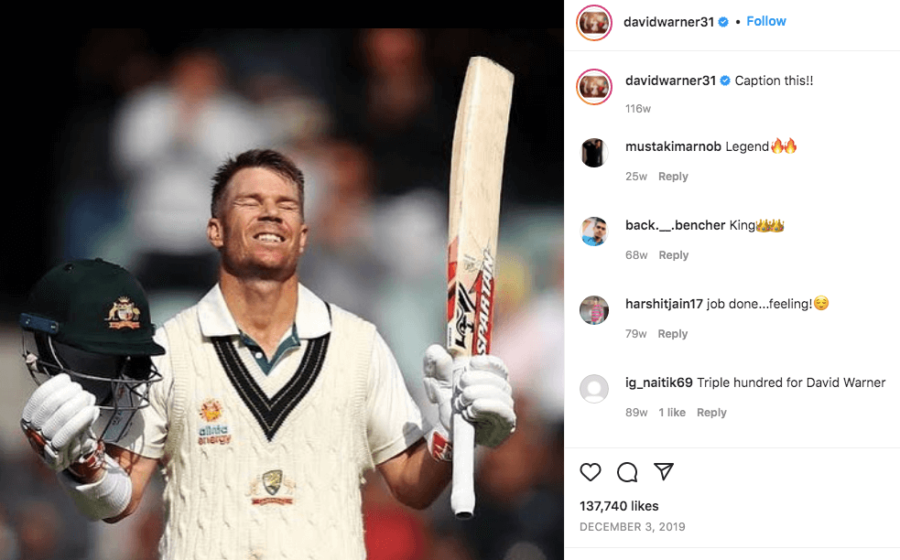 David Warner Australian cricketer