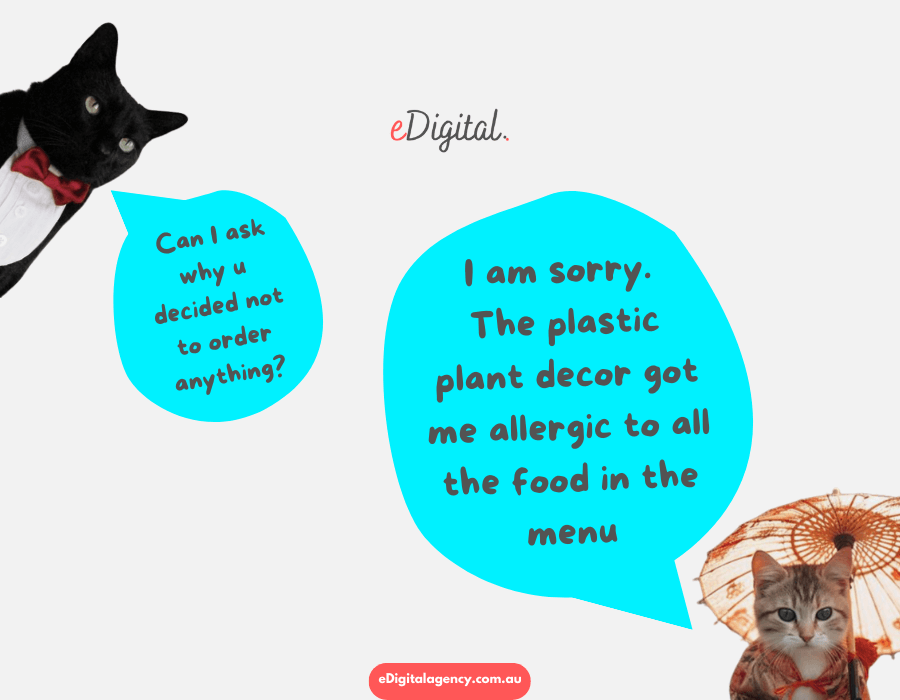 Funny plastic decor food allergens restaurant menu meme