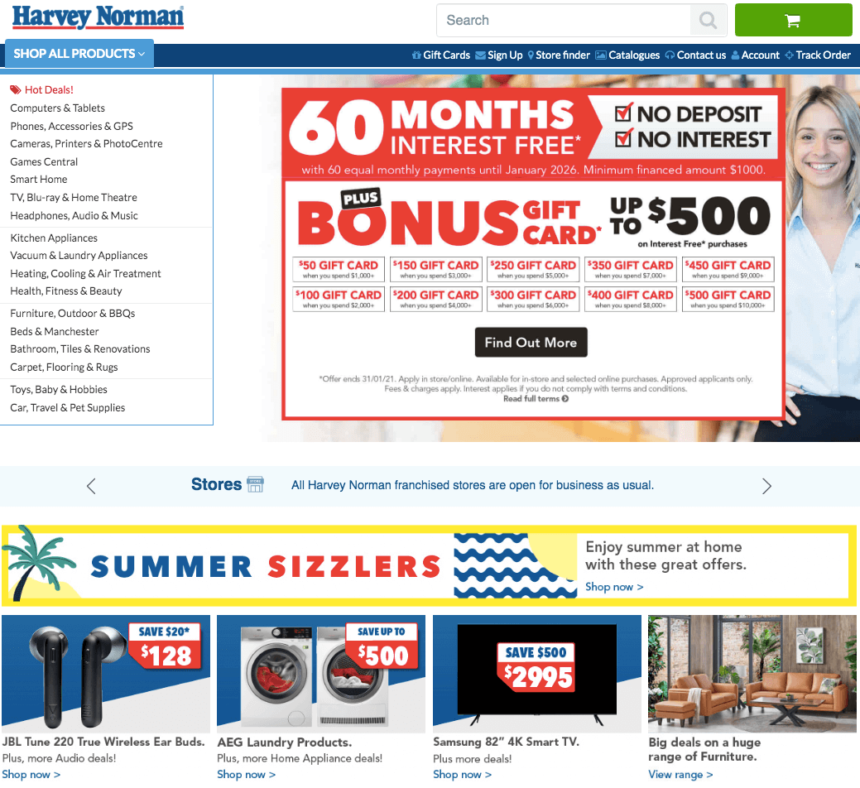 Harvey Norman january sales offers deals laptop gaming