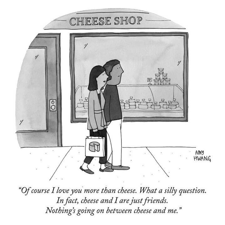 I love you more than cheese New Yorker Cartoons cartoonamy