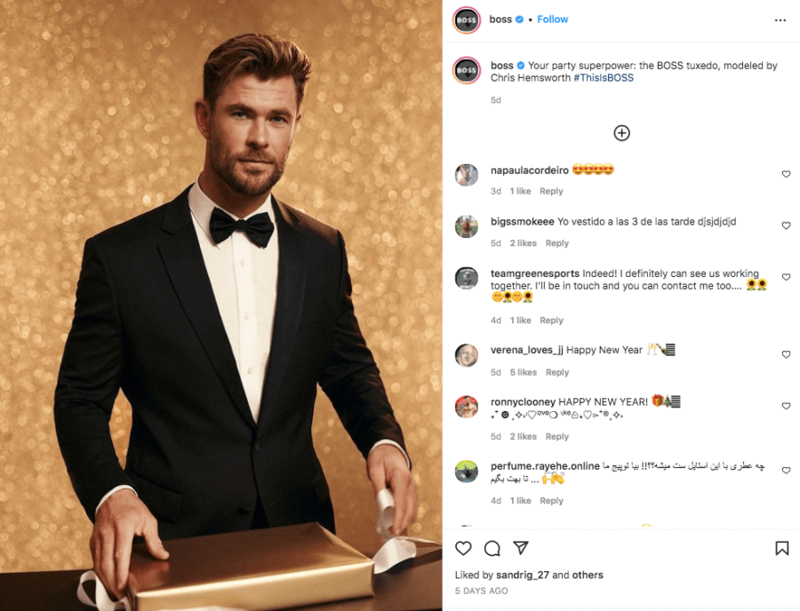 Influencer campaign Chris Hemsworth BOSS