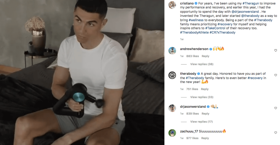 Influencer campaign Cristiano Ronaldo Theragun