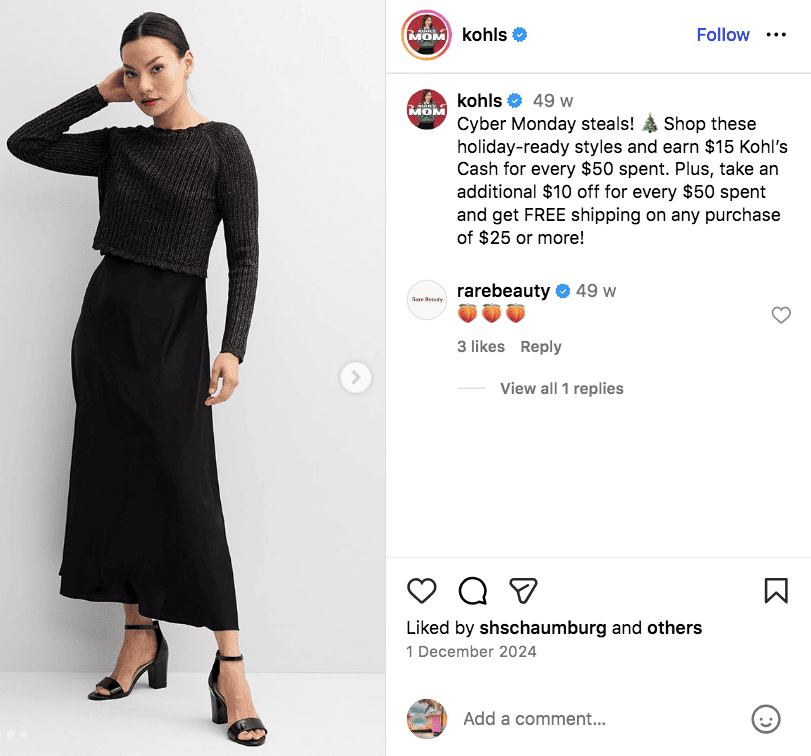 Kohls Cyber Monday steals Instagram post 2024
