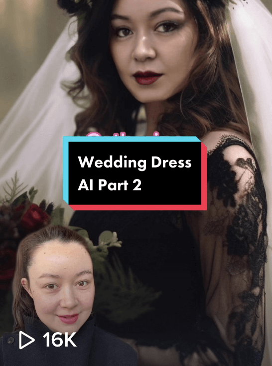 Laura Gouillon wedding dress AI effect TikTok