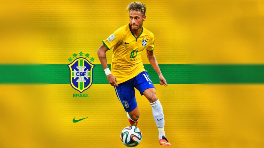 Neymar wallpaper HD photo Brazilian shirt emblem Nike logo 900 x 506 pixels laptop