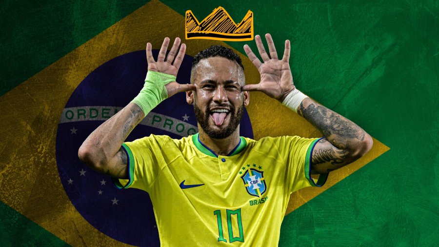 Neymar wallpaper full HD image photo Brazilian flag shirt celebration hands tongue crown 900 x 506 pixels laptop