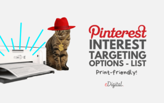 Pinterest Advertising Interest Targeting Options list