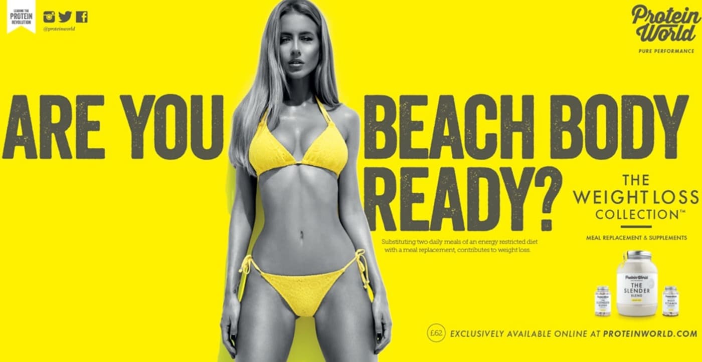 Protein World are you beach body ready ad campaign 2015