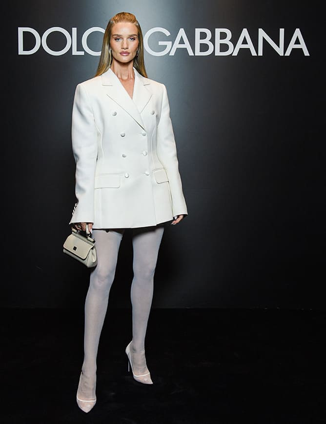 Rosie Huntington-Whiteley Dolce & Gabbana white leggings dress