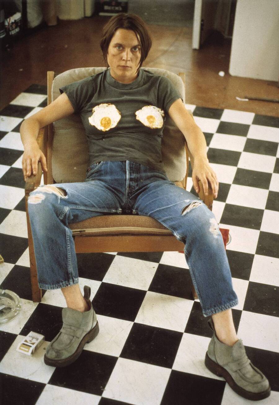 Sarah Lucas Self-Portrait with Fried Eggs popular women's rights artist