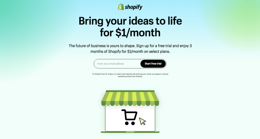 Shopify tripwire offer example one dollar per month for three months
