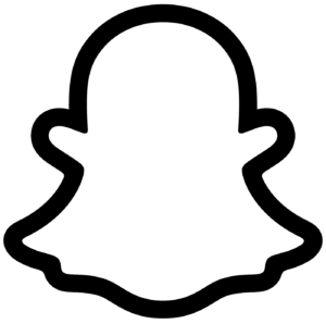 Snapchat logo black border png transparent