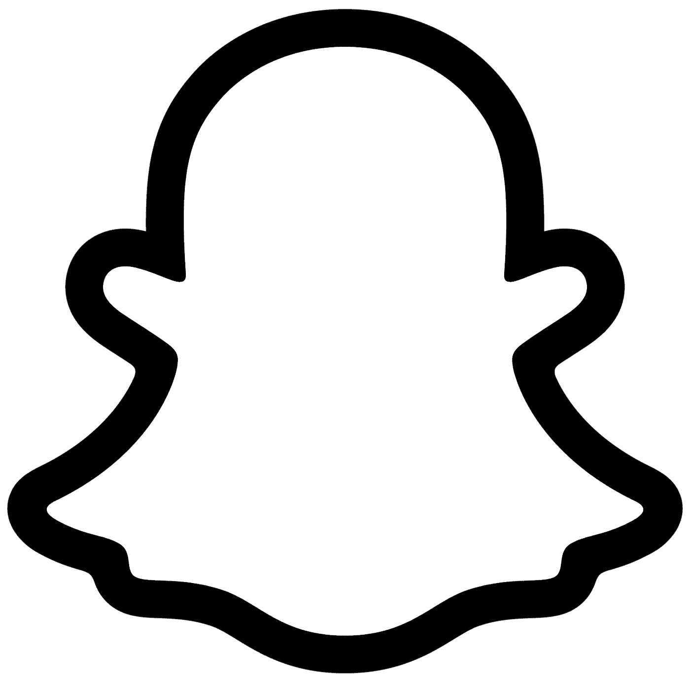 Snapchat logo black border png transparent