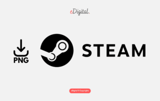 Steam logo black PNG