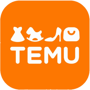 Temu logo PNG orange white