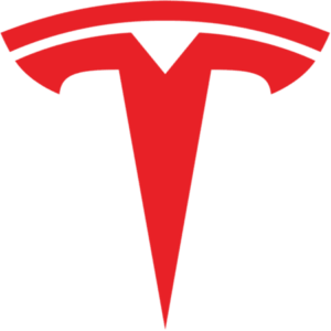 Tesla logo red medium size