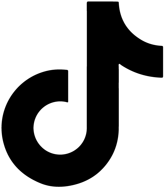 TikTok logo black glyph png transparent