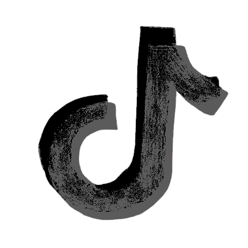 Tiktok logo black paint brush png