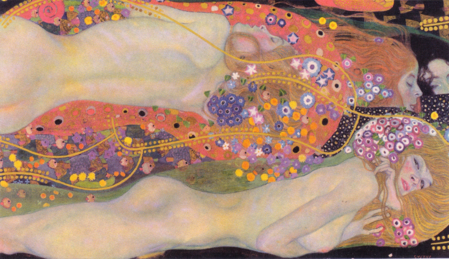 Wasserschlangen II Freundinnen painting Gustav Klimt