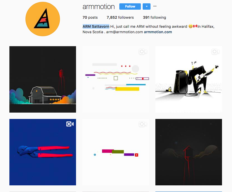 armmotion arm sattavorn animation artist instagram