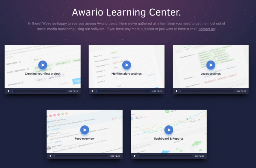 awario video tutorials