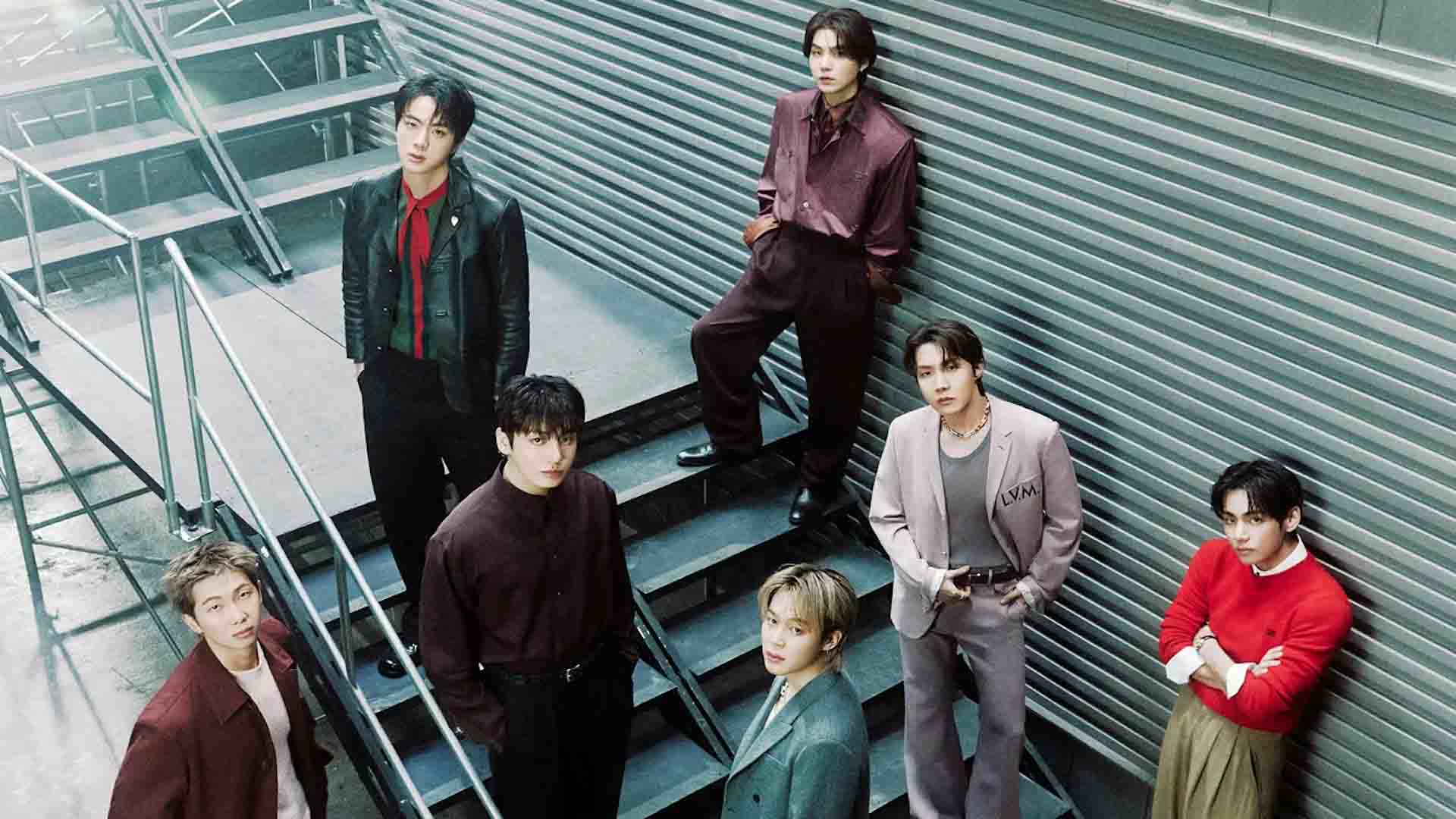 best BTS wallpaper photo laptop HD jpg stairs looking up GQ 2026