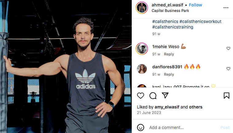 #calisthenics a popular gym hashtag on Instagram