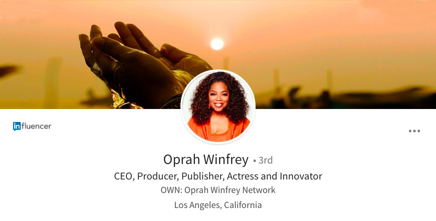 creative linkedin cover photo samples hands oprah winfrey tv presenter celebrity