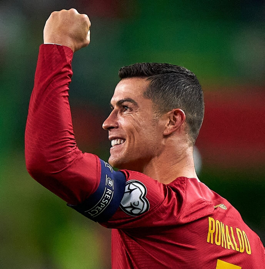 cristiano ronaldo portugal celebrating goal scoring march 2023