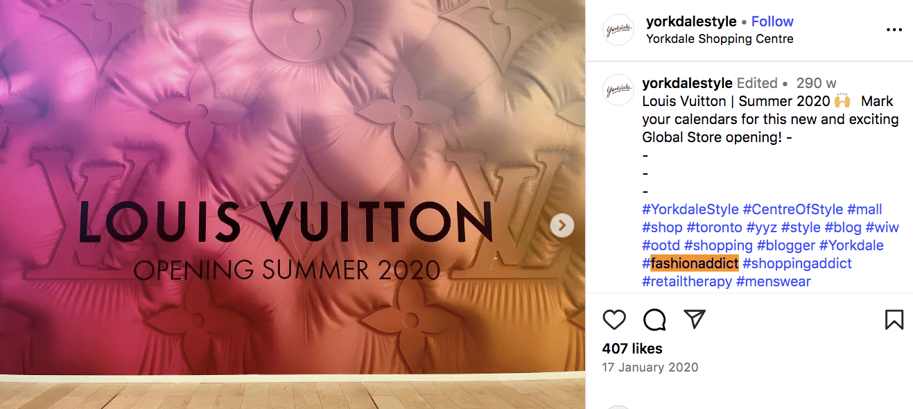 #fashionaddict a popular fashion hashtag on Instagram