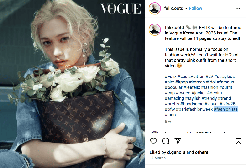 #fashionista a popular fashion hashtag on Instagram