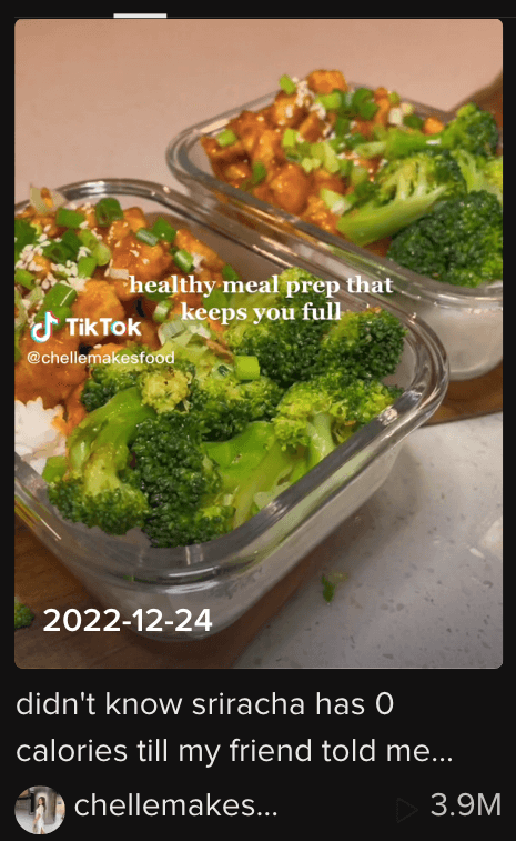 #foodie popular food hashtag TikTok - Healthy sriracha honey chicken vegetables