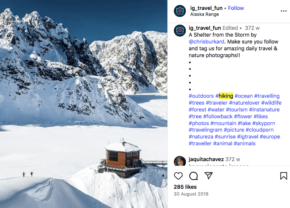 #hiking a popular fitness hashtag on Instagram
