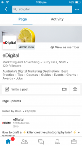 how to post on linkedin company page from mobile phone