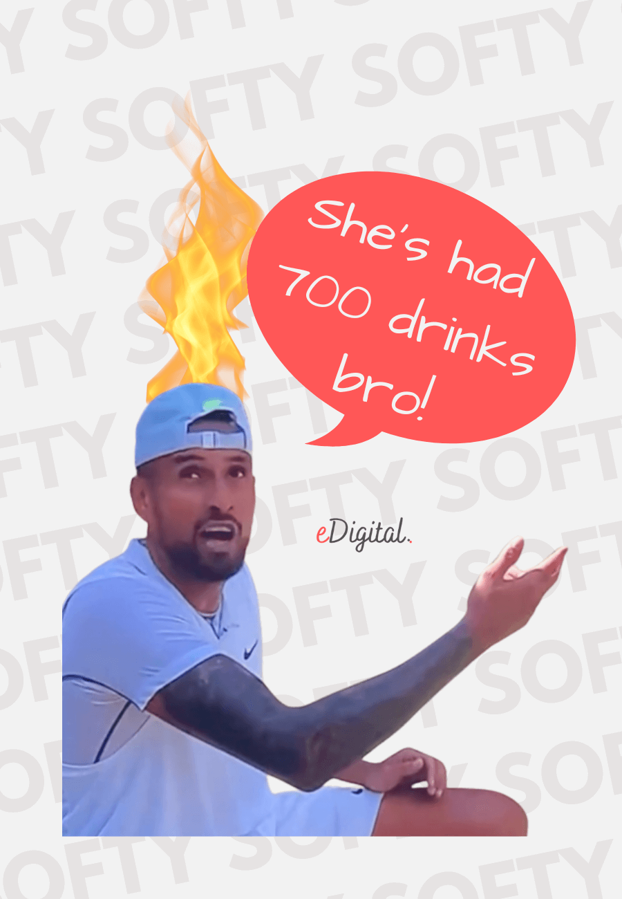 kyrgios softy 700 drinks wimbledon final 2022 meme