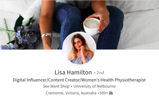 linkedin background photo ideas drinking coffee lisa hamilton health influencer