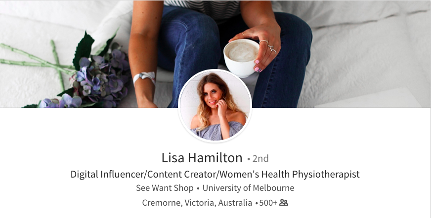 linkedin background photo ideas drinking coffee lisa hamilton health influencer