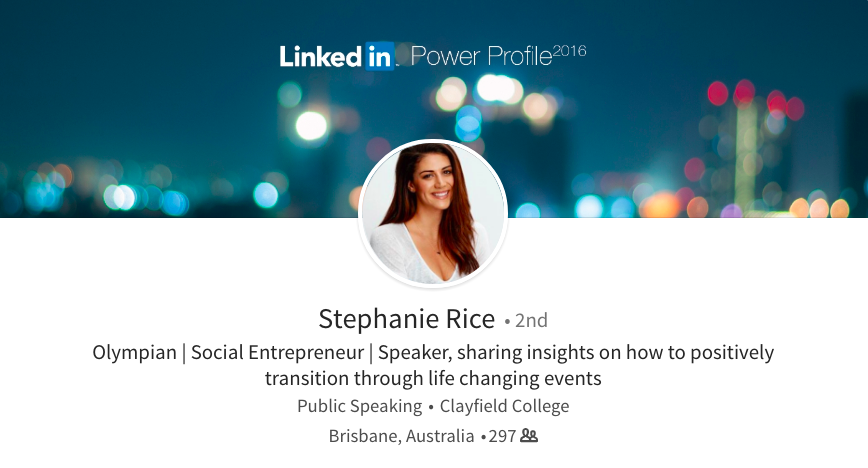 linkedin background photo ideas power profile stephanie rice sports professional