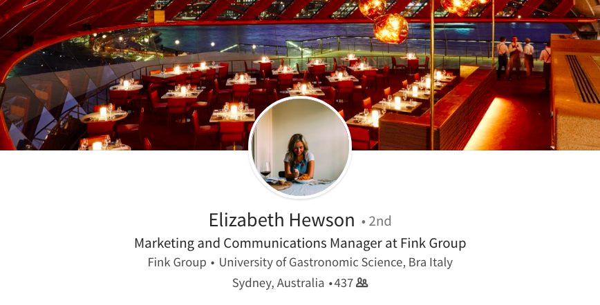 linkedin background photo ideas restaurant elizabeth hewson