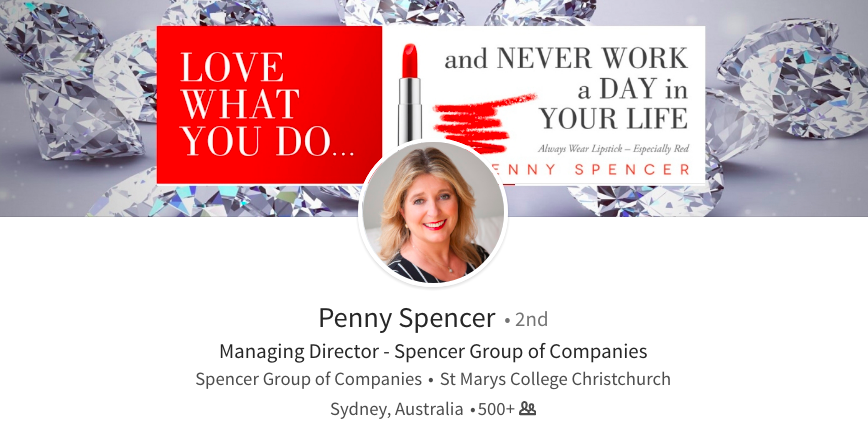 linkedin cover image profile quote tet overlay product penny spencer manager director